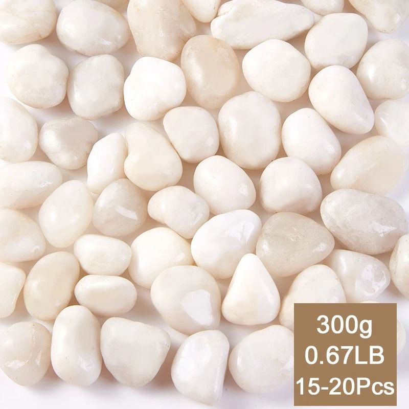 White Decorative Pebbles Polished River Stones for Aquarium and Garden Decor