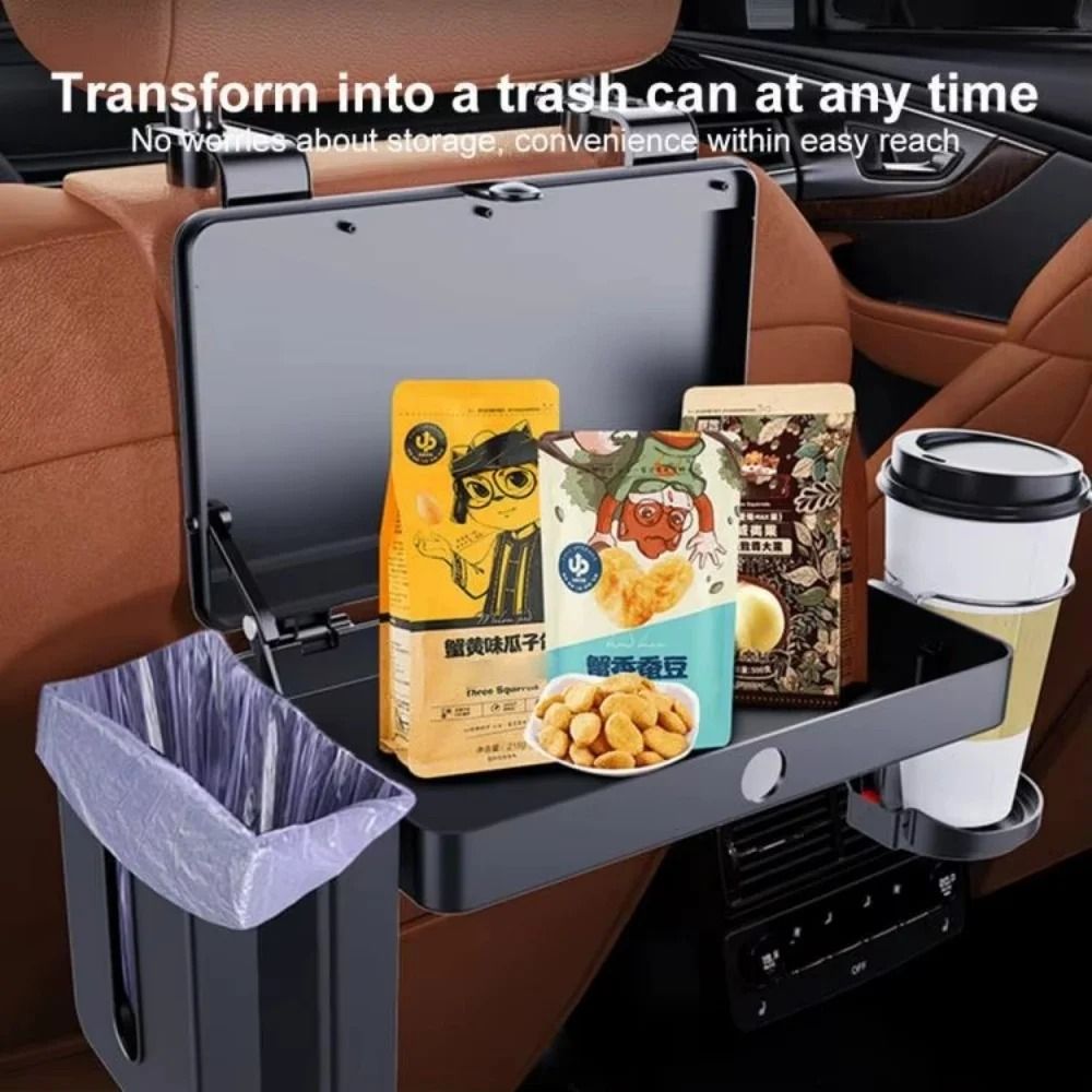 Multi-Function Foldable Car Back Seat Tray and Integrated Dining Infrastructure