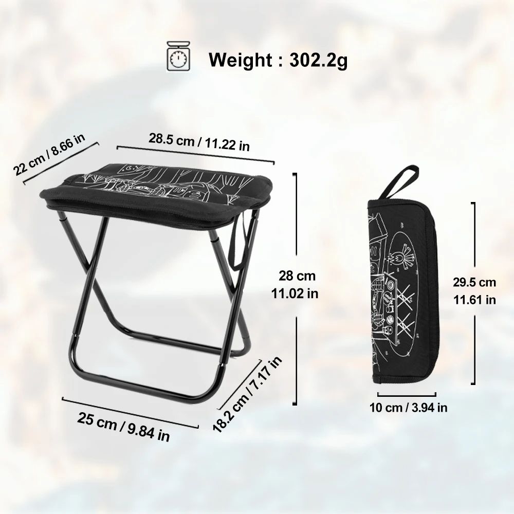 Widesea Foldable Camping Stool, Lightweight Portable Chair with Zipper Storage for Outdoor Fishing, Hiking & Travel