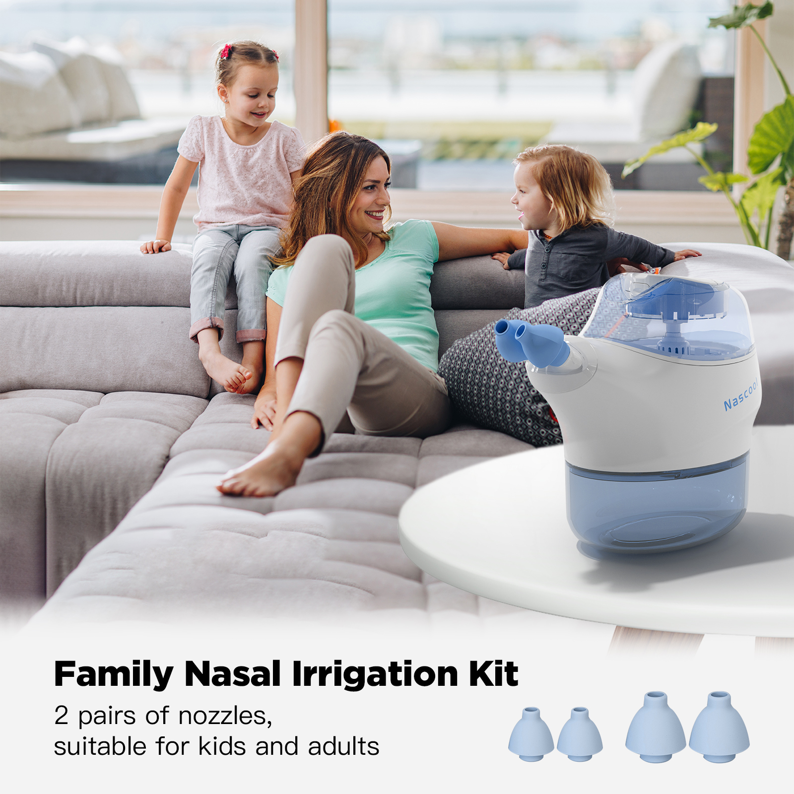 Electric Nasal Irrigation System with 50 SaltPods, Effective Sinus Rinse & Nose Washer for Sinus Relief