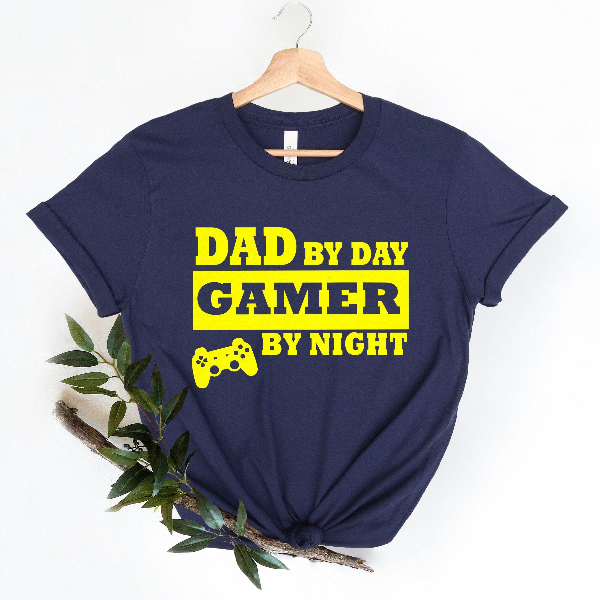 Dad By Day Gamer By Night T-Shirt, Gamer Dad Shirt, Funny Dad Shirt, Father's Day Gift, Gamer Husband Gift Idea,Funny Ga