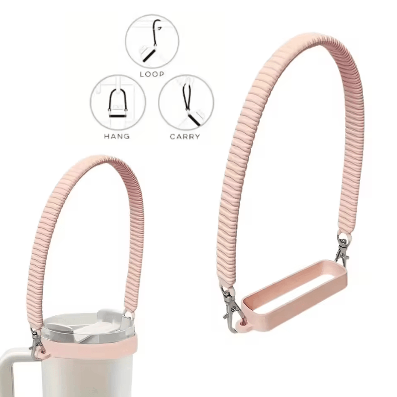Universal Silicone Water Bottle Handle Strap – Portable Bottle Carrier for 8–40oz Bottles