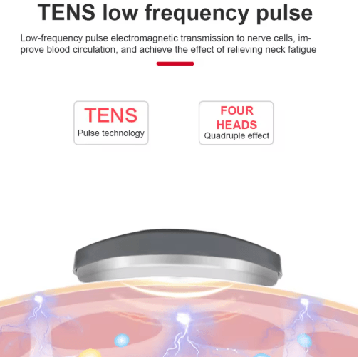 Electric Neck Shoulder Pulse Massager with Heat Adjustable Cervical Pain Relief Device