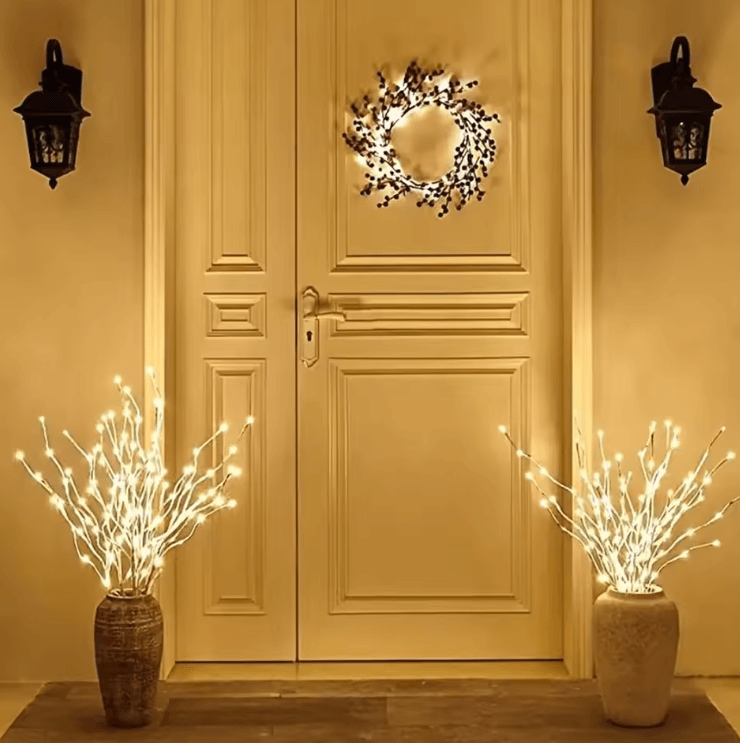 White Birch LED Branch Lights – 20 LED Battery-Operated Decorative Willow Branch for Home & Outdoor Decor