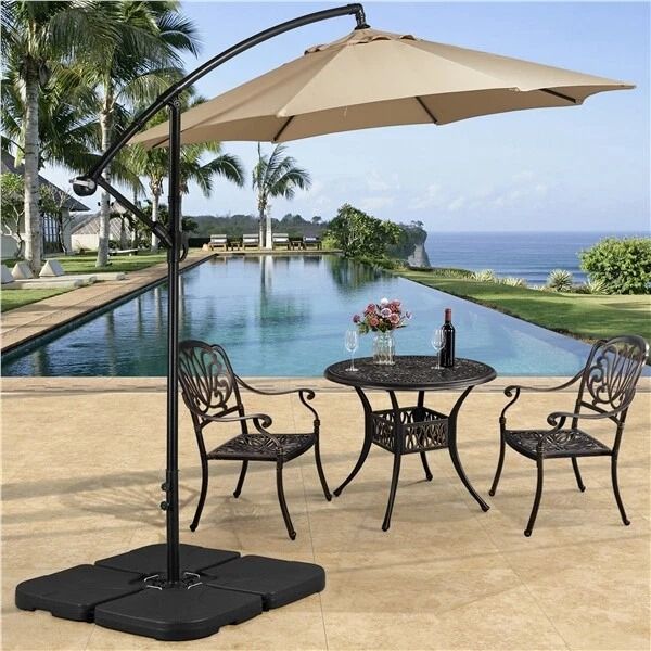 Heavy Duty Outdoor Umbrella Base Stand Square Shaped Cantilever Offset Umbrella Stand for Patio, Garden