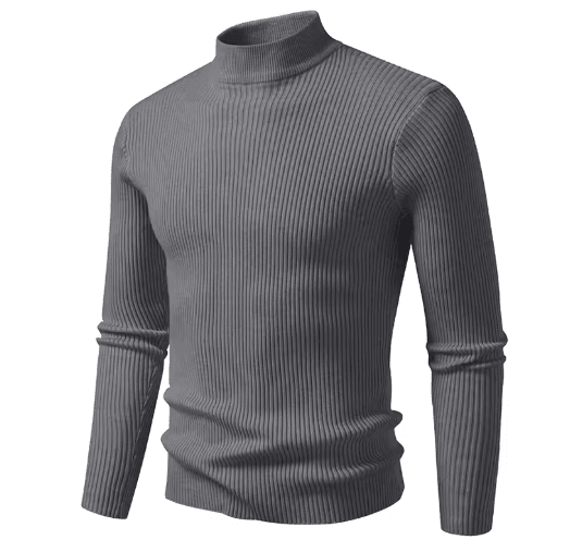 Mens Mock Neck Pullover Sweater High Neck Long Sleeve Winter Casual Knit