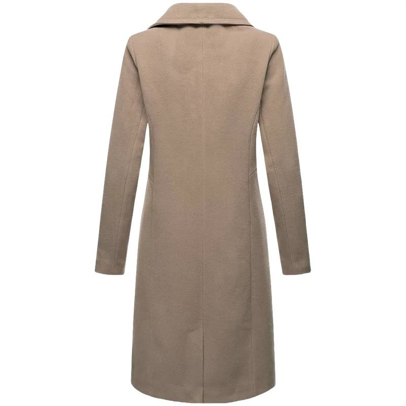 Double-Breasted Winter Wool Blend Lined Coat