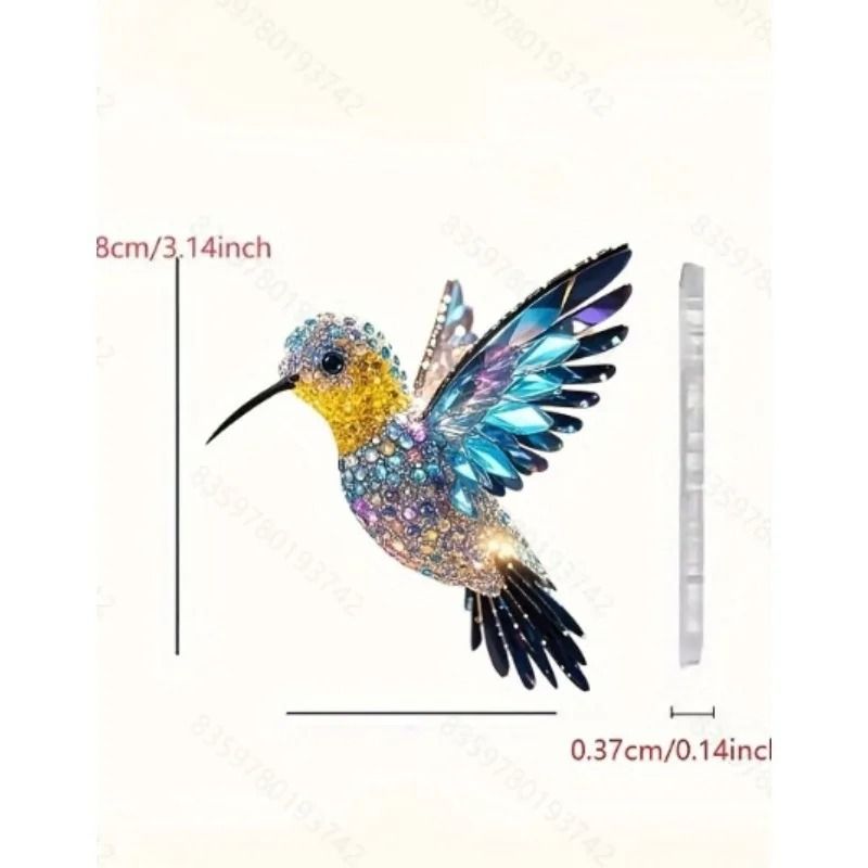Colorful Acrylic Hummingbird Window Ornament Kawaii Hanging Decor Pendant
