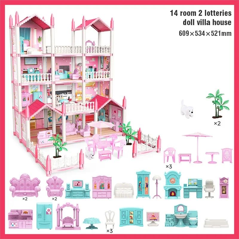 3D DIY Dream Princess Castle Villa Doll House