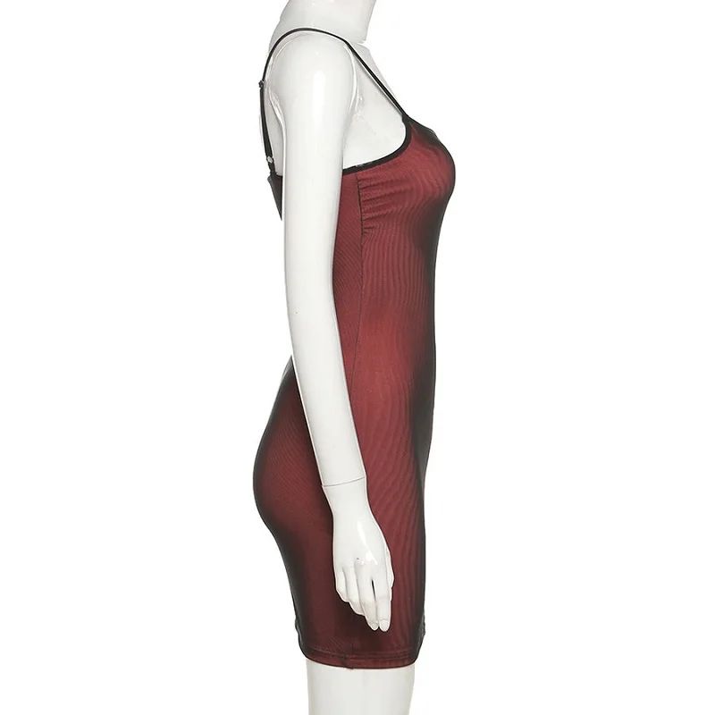 Women's Sexy Mesh Double-Layer Split Mini Dress – Slim Fit Suspender Summer Party Dress