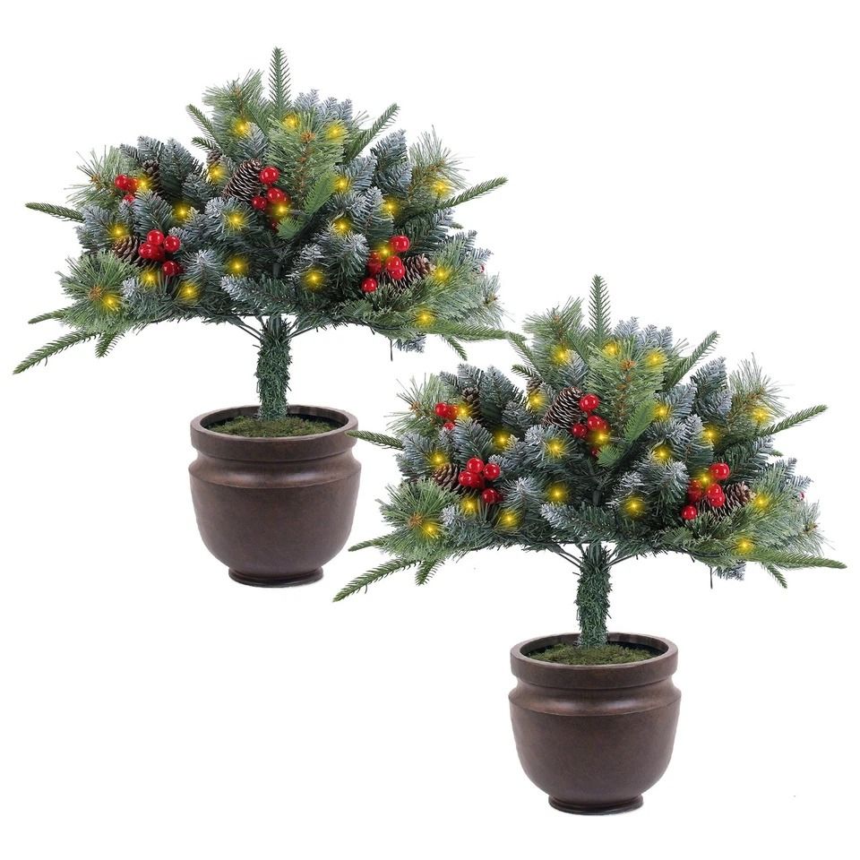 Lighted Christmas Tree, Artificial Xmas Tree with LED Beads, Indoor & Outdoor Holiday Decor