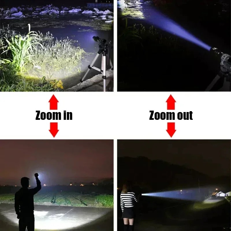 Mini Portable LED Flashlight USB Rechargeable Tactical Torch for Camping & Hiking