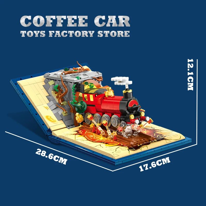 LED Magic Train Building Blocks Set with Locomotive and Station DIY Brick Puzzle Toy