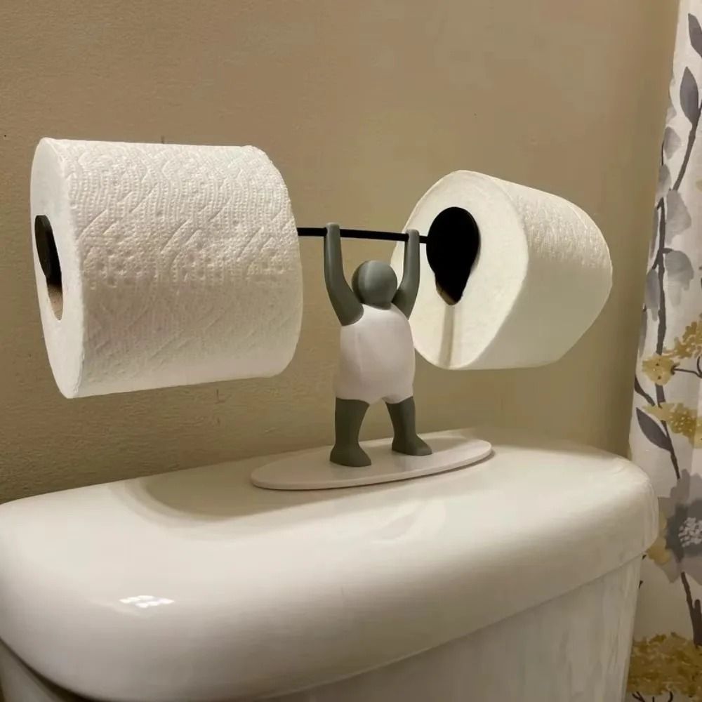 Funny Weightlifting Toilet Paper Holder Gym Bathroom Decor