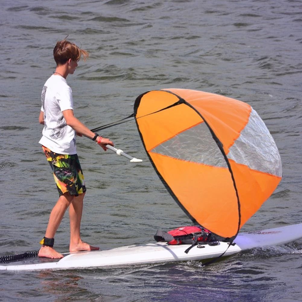 Portable Kayak Wind Sail with Foldable Waterproof Nylon Cloth