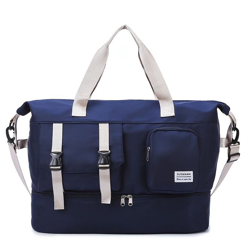 Large Capacity Travel Duffel Bag with Shoe Compartment Durable Gym Tote