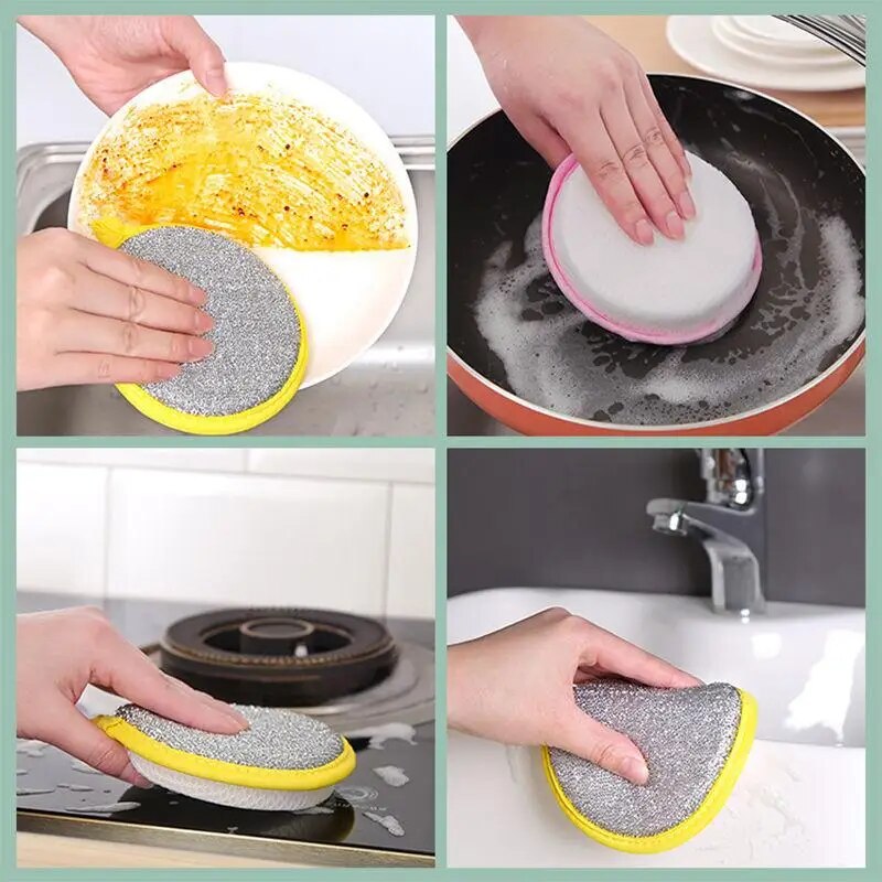 Double Sided Dishwashing Sponge Brush: Household Cleaning Tool (10/20/50PCS)
