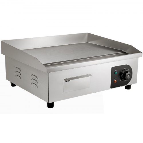 Commercial Electric Griddle Flat Top Grill with Adjustable Temperature Stainless Steel Countertop BBQ Plate