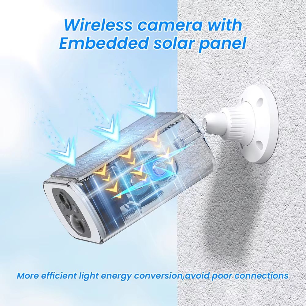 ANRAN 2K Solar Outdoor WiFi Security Camera with Floodlights and Color Night Vision