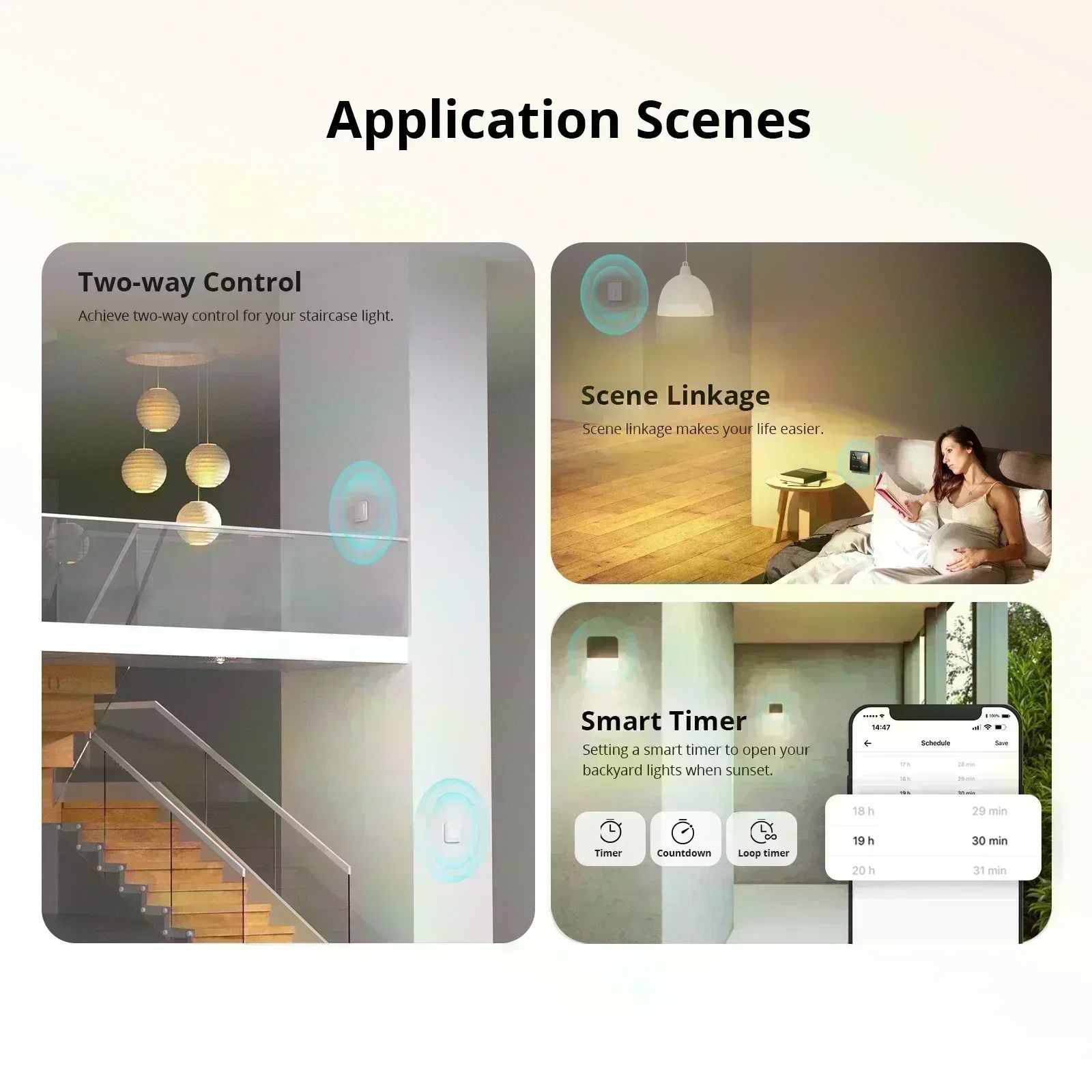 Mini Zigbee Smart Switch with No Neutral Wire and Two Way Control