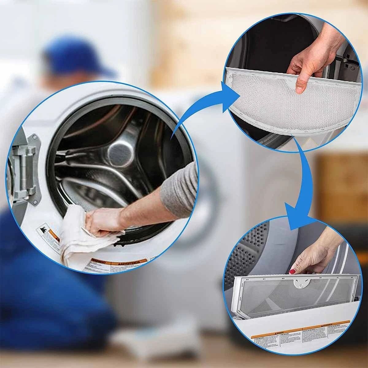 Dryer Lint Filter Screen, Easy Install Replacement Lint Trap for Home Dryers, Helps Reduce Lint Buildup and Heat Risk