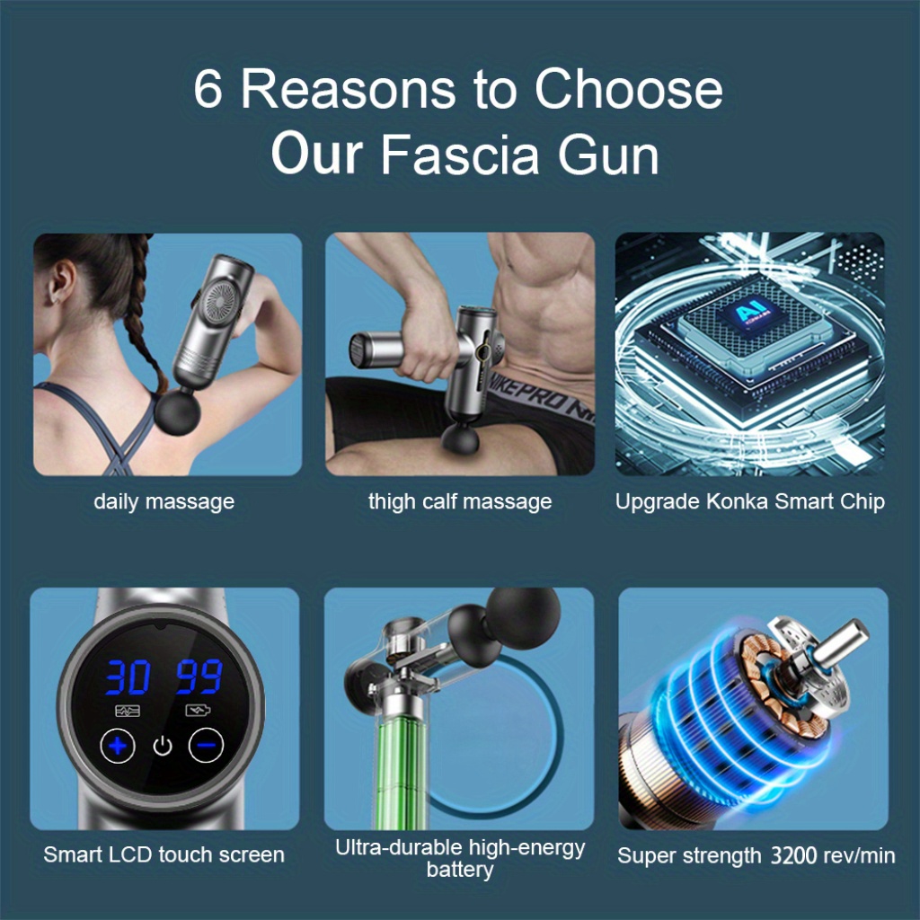 Neck Massager, Body Massage Gun, Deep Muscle Relax, Electric Fitness Equipment, Noise Reduction, Male Female