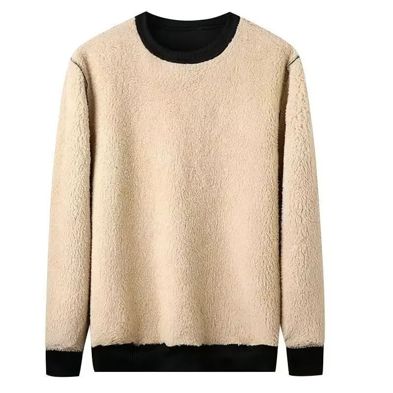 Mens Winter Warm Fleece Lined Thermal Pullover Shirt Crew Neck Long Sleeve Basic Sweatshirt