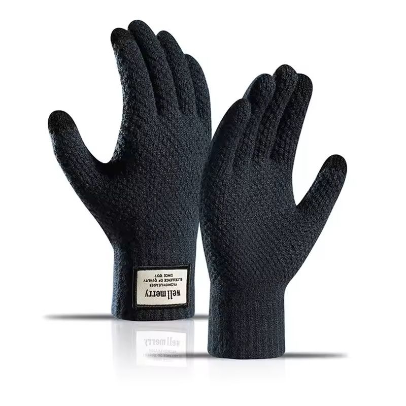 Men's Knitted Touchscreen Gloves Warm Wool Cashmere Mittens