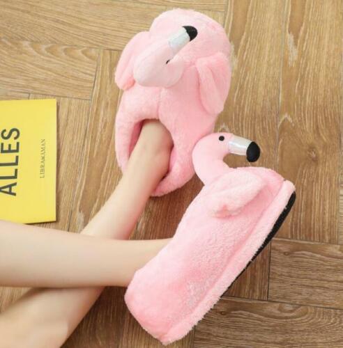 Plush Pink Flamingo Slippers