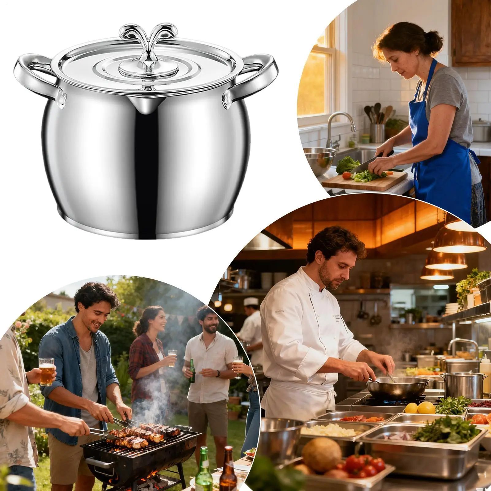 Stainless Steel Grease Container with Strainer Lid