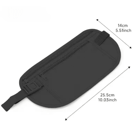Invisible Running Waist Bag Hidden Travel Money Belt and Security Wallet