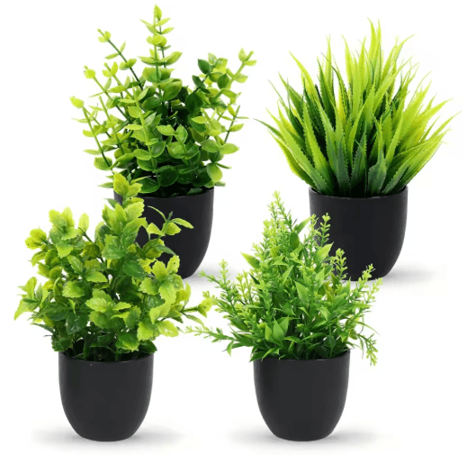 Mini Artificial Bonsai Plant Set Small Potted Greenery for Home & Event Decor