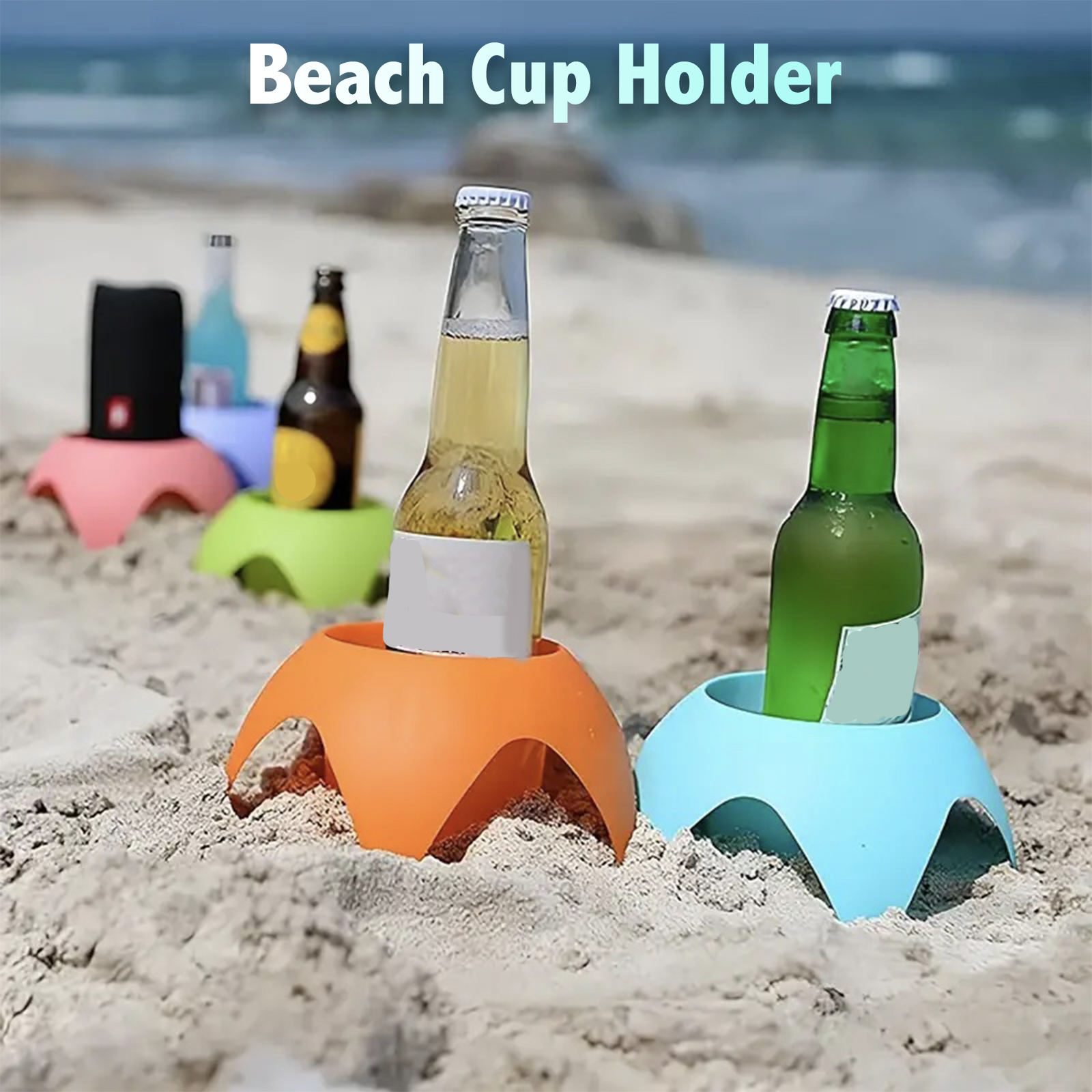Portable Beach Cup Holders Multicolor Sand Drink Holder Set for Outdoor Parties and Camping