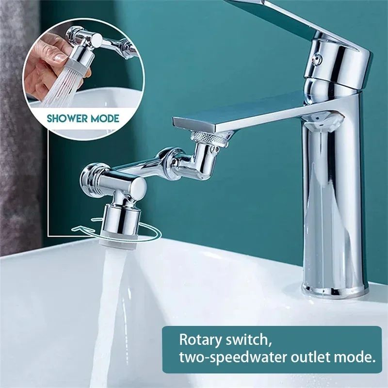 FlexFlow 1080° Rotatable Faucet Sprayer Head – Universal Tap Extender with Dual Spray Modes