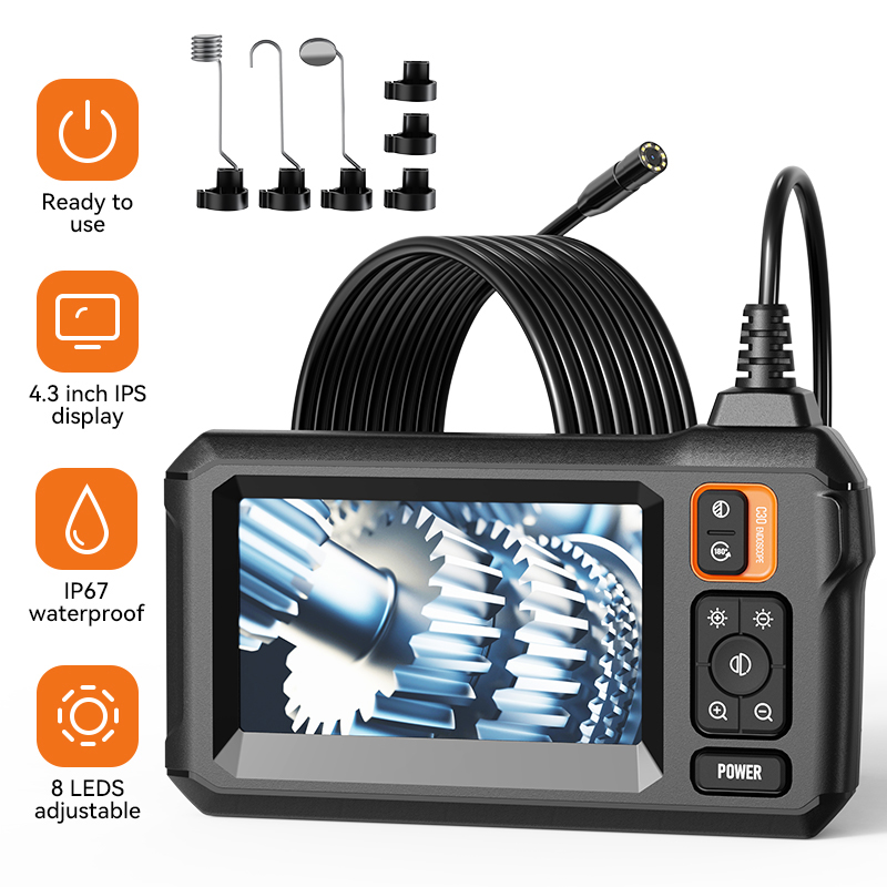 Dual & Single Lens Endoscope Camera, 1080P HD, 4.3