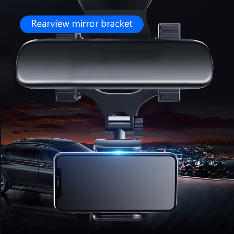 Adjustable Rearview Mirror Phone Holder for Car Stable Gripper Smartphone Navigation Mount
