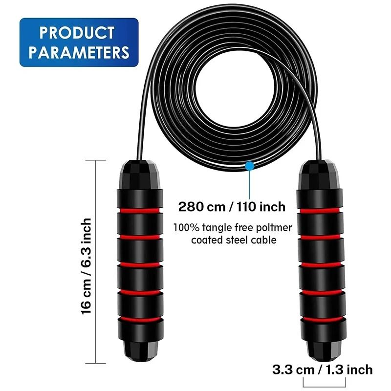 Exercise Jump Rope with Steel Wire Core and Comfortable Handles