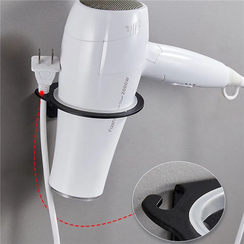 Space Aluminum Wall Mounted Hair Dryer Holder