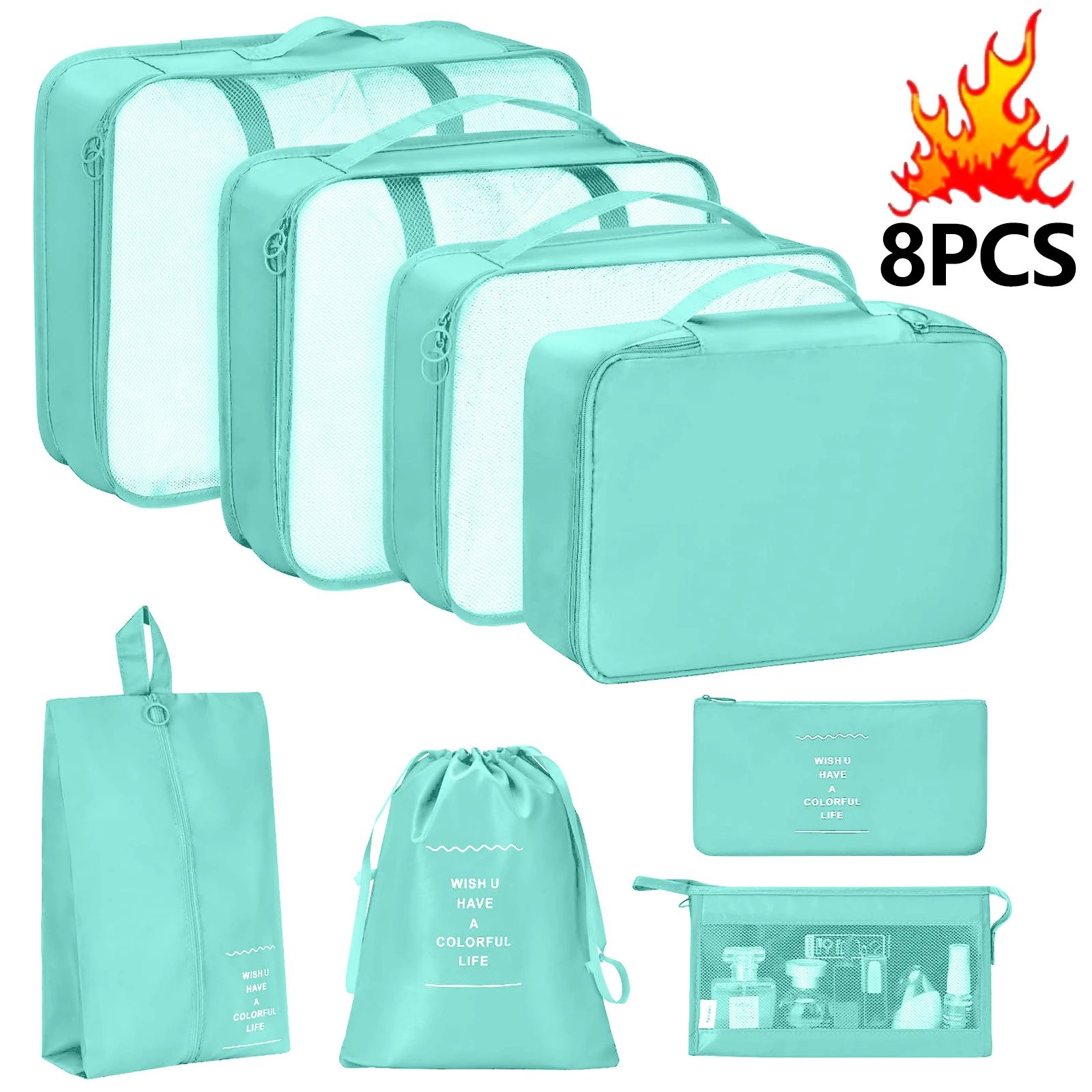 7 Piece Travel Packing Cubes Set
