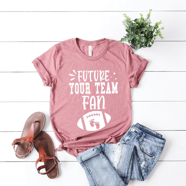 Future Fan Pregnancy Announcement Shirt Funny Football Baby Reveal Tee Mom To Be Gift