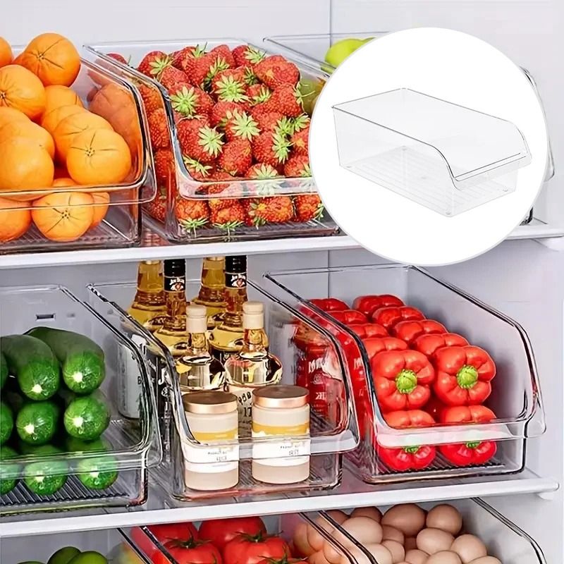 Clear Refrigerator Organizer Bin Soda Can Dispenser Storage Rack
