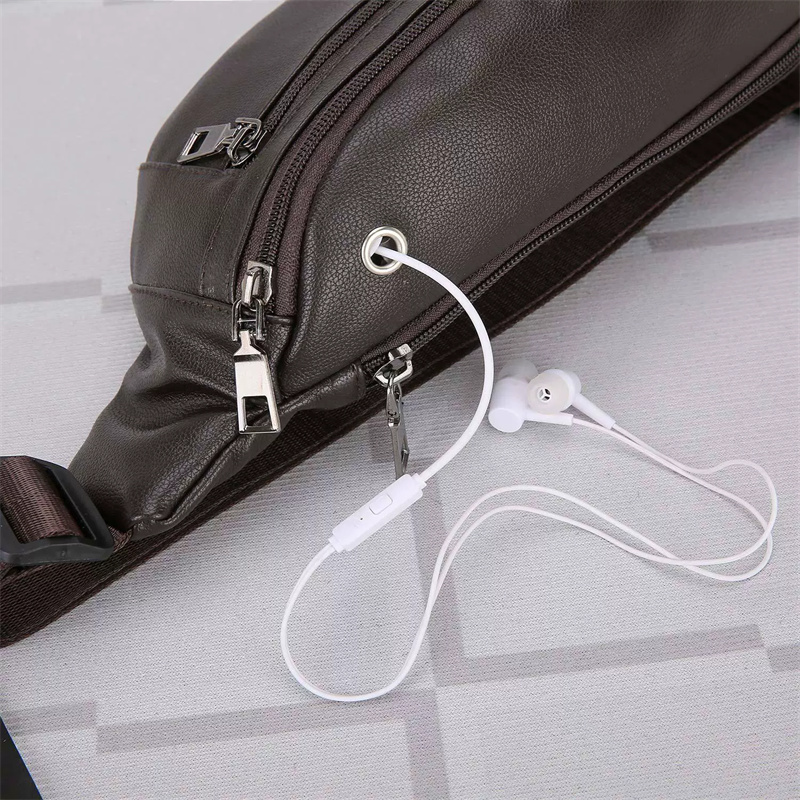 Fashionable PU leather Mens Chest Pack Shoulder Bag Small Crossbody Messenger Bag