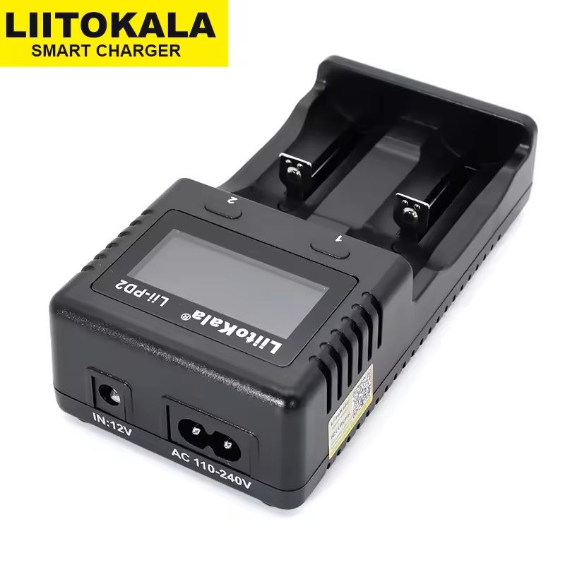 Universal Dual Slot Smart Battery Charger Compatible with Liion LiFePO4 and NiMH Cells
