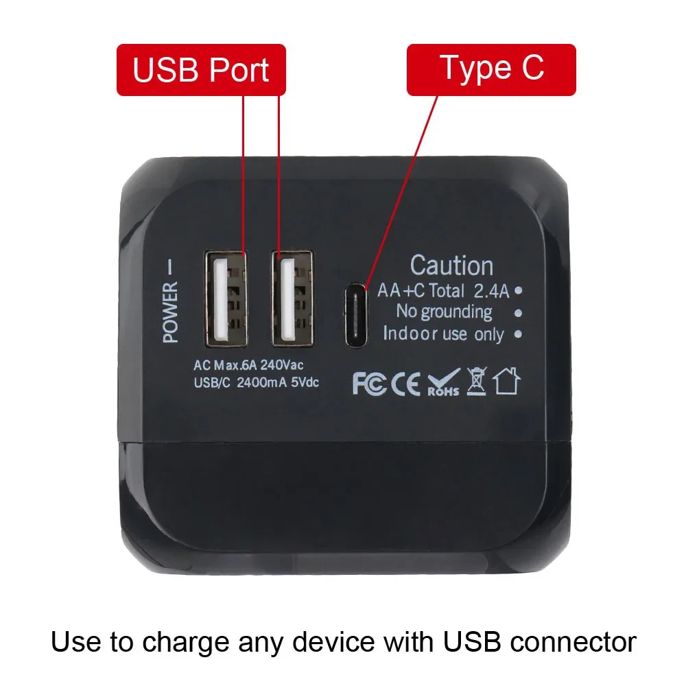 Multifunctional Power Charger Adapter Universal Travel Conversion Socket PD