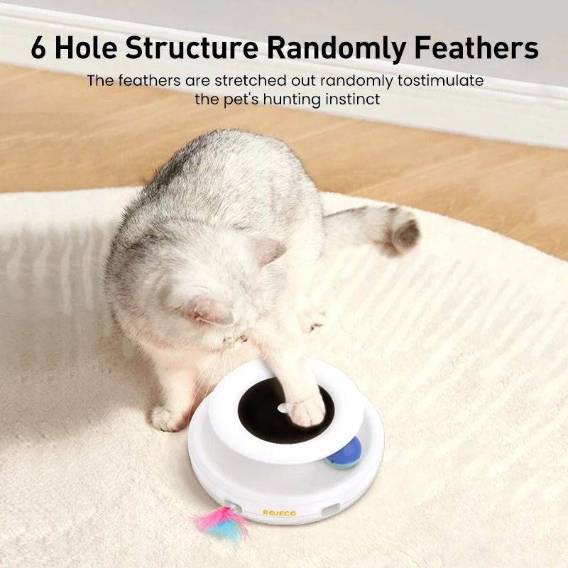 ROJECO 2 in 1 Smart Automatic Interactive Cat Toy Set