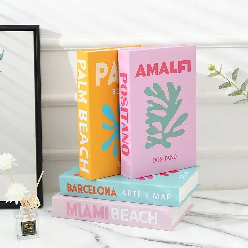 Travel Series Decorative Book Storage Box – Magnetic Fake Book Organizer for Coffee Table & Home Decor