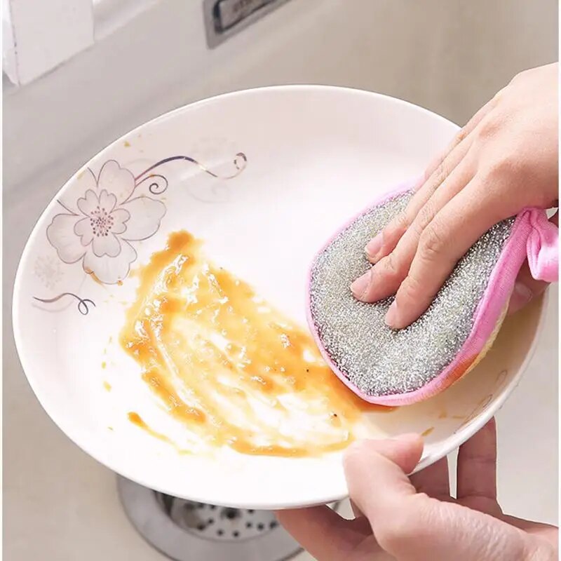 Double Sided Dishwashing Sponge Brush: Household Cleaning Tool (10/20/50PCS)