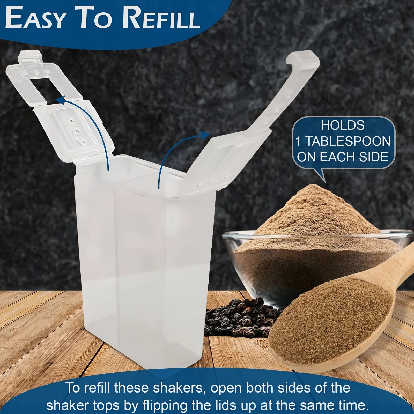 2 in 1 Camping Seasoning Shaker Bottle Salt and Pepper Container