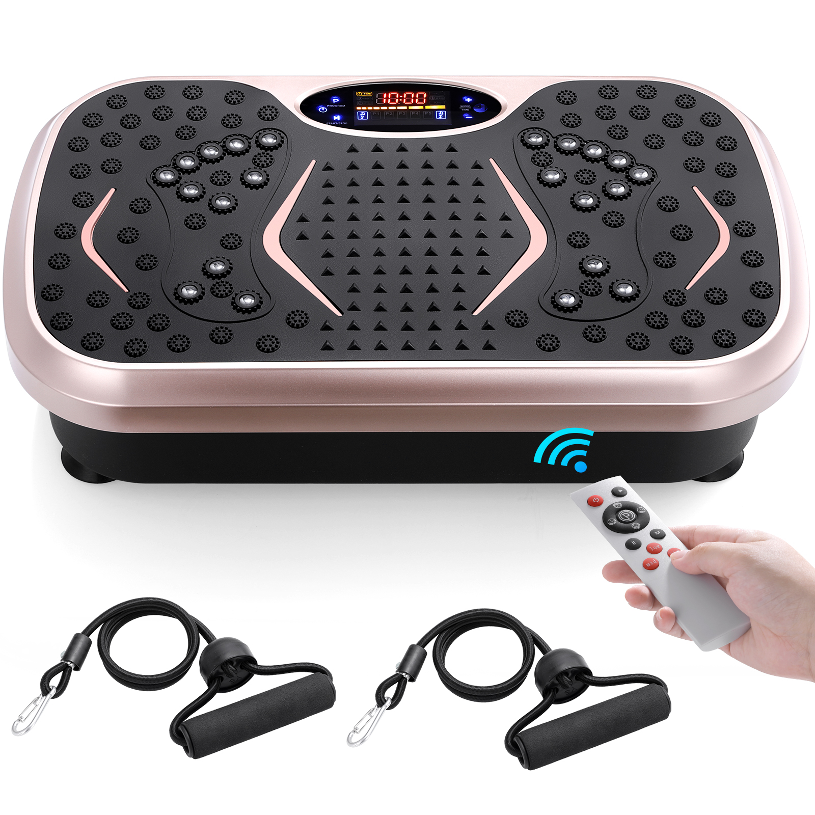 Vibration Plate Exercise Machine with Loop Bands for Full Body Home Workouts