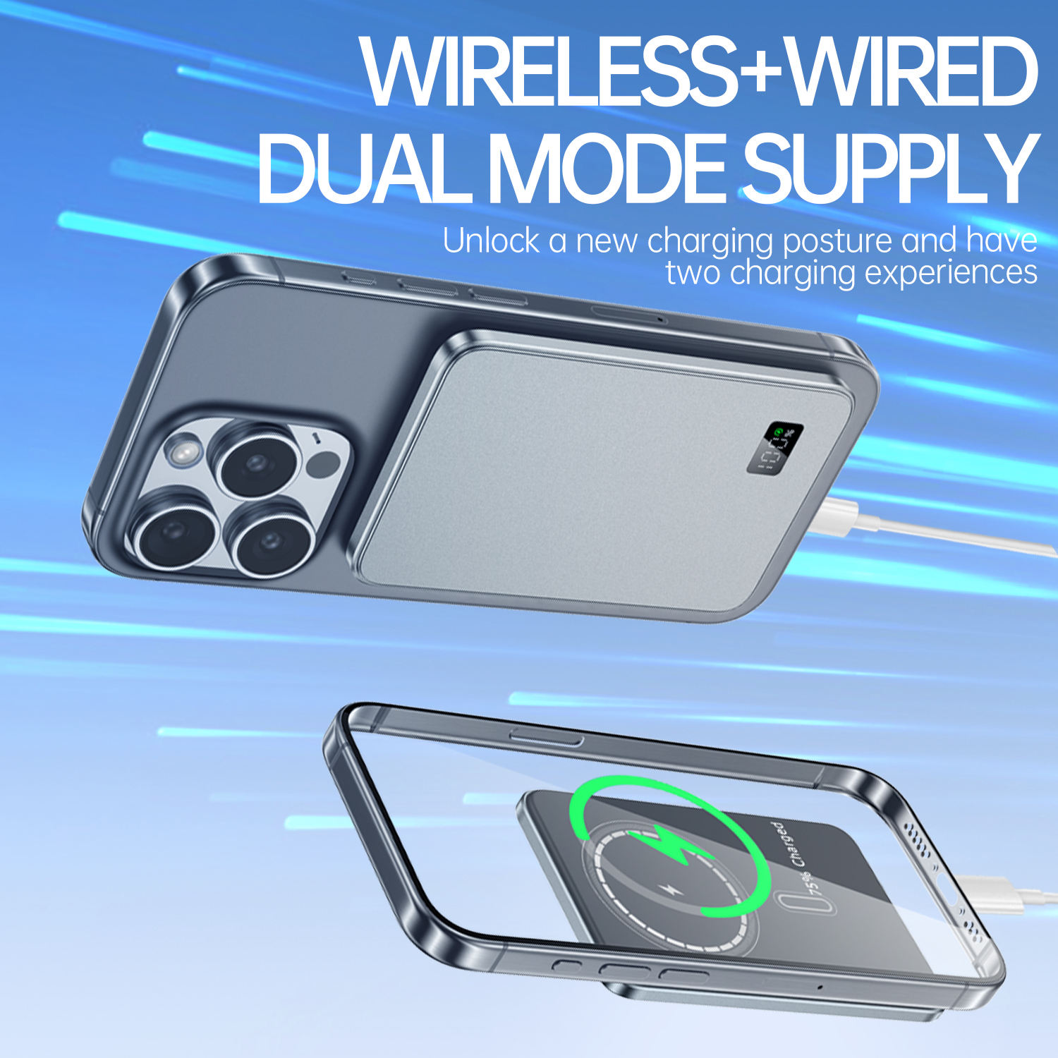 Ultra Thin MagSafe Power Bank Magnetic Wireless Charger with LED Display Fast Charging Portable Battery